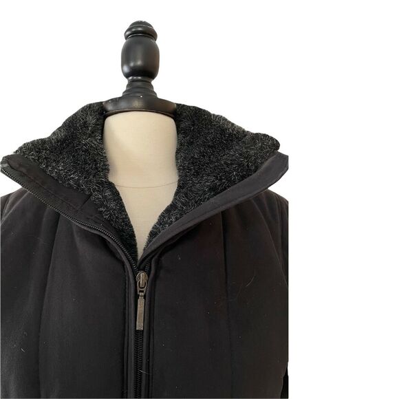 Columbia Sz M Women Black Faux suede Puffer Quilted Jacket w Faux Fur collar - Picture 2 of 7